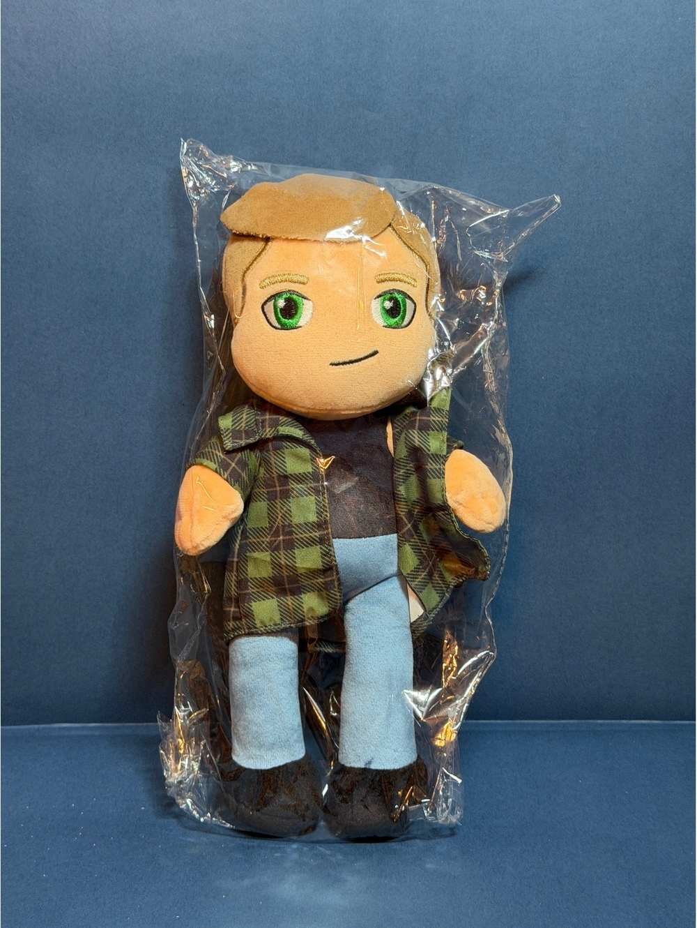 Large Plushie. Dean Winchester with Castiel hand print. NWT